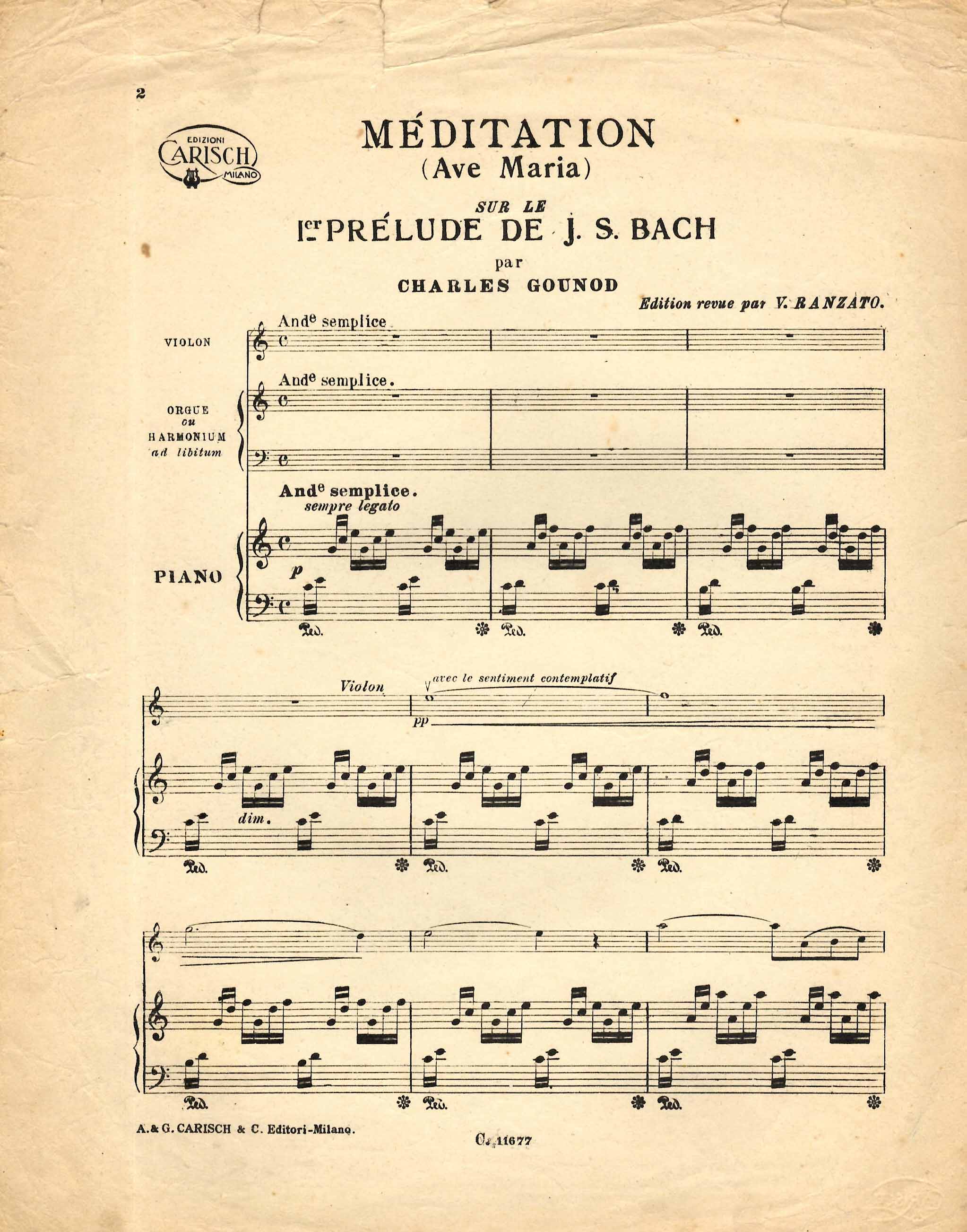 Méditation (Ave Maria) sur le 1er Prélude de J. S. Bach